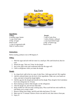 Egg Tarts - Sandy Hill Camp