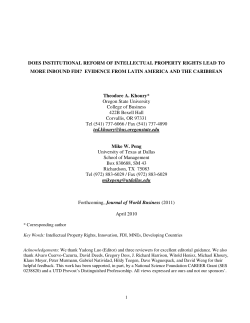DOES INSTITUTIONAL REFORM OF INTELLECTUAL PROPERTY