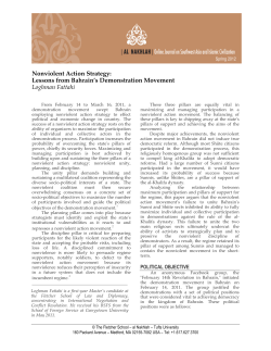 Nonviolent Action Strategy: Lessons from Bahrain`s Demonstration