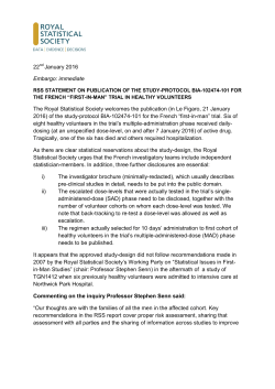 In a statement - Royal Statistical Society