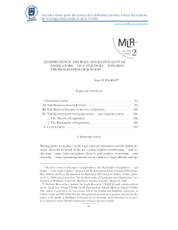 LEGISPRUDENCE: THE ROLE AND - Revistas del IIJ