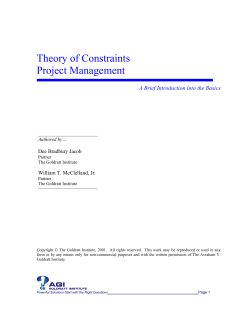 Theory of Constraints Project Management
