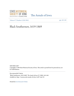Black Southerners, 1619-1869
