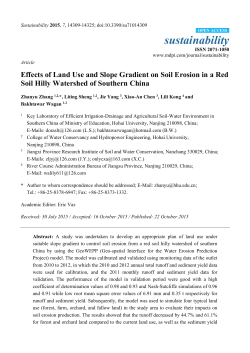 Effects of Land Use and Slope Gradient on Soil Erosion in a Red