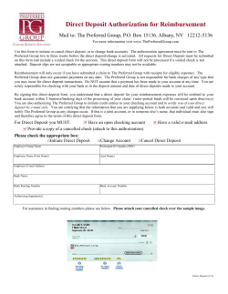 Direct Deposit Form - The Preferred Group
