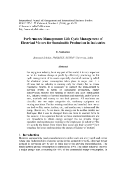 Performance Management: Life Cycle Management of Electrical