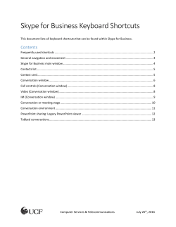 Skype for Business Keyboard Shortcuts