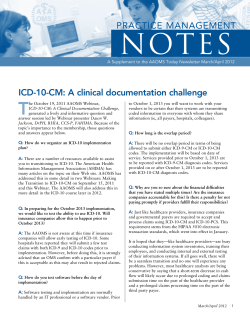 PRACTICE MANAGEMENT ICD-10-CM: A clinical