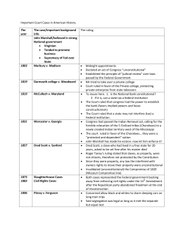 Important Court Cases in American History The year The case