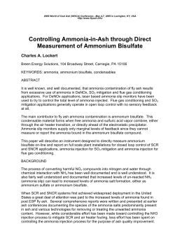 Controlling Ammonia-in-Ash through Direct Measurement of