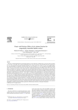 Foam&ndash;wall friction - Department of Chemical Engineering