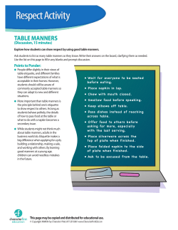 Table manners - Character First Education
