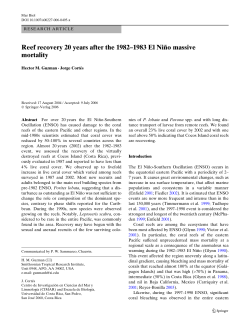 Reef recovery 20 years after the 1982–1983 El Niño massive mortality