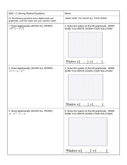 SM3 1.C Solving Radical Equations Name 1. Solve algebraically