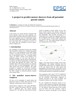 A project to predict meteor showers from all potential parent comets