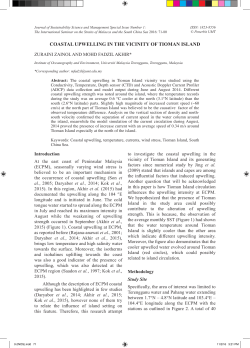 coastal upwelling in the vicinity of tioman island