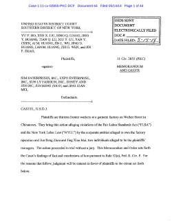 DOC #: _____ --:- Case 1:11-cv-02855-PKC