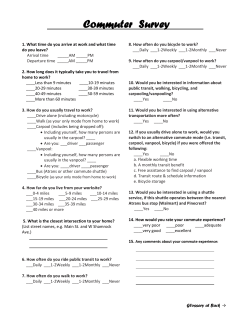 Commuter Survey - Rapides Area Planning Commission