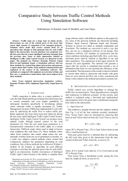 Comparative Study between Traffic Control Methods Using