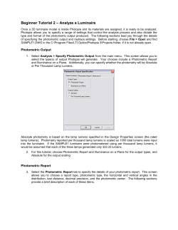 Beginner Tutorial 2 Analyze a Luminaire