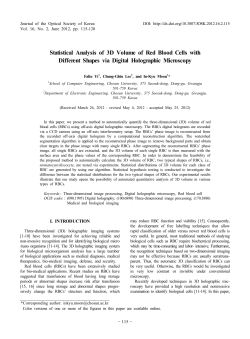 Statistical Analysis of 3D Volume of Red Blood Cells with Different