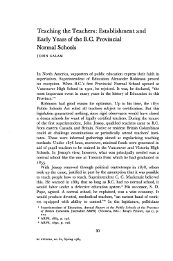 Establishment and Early Years of the BC
