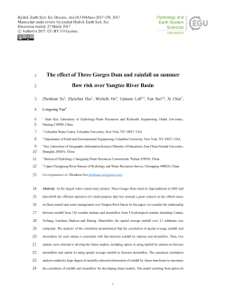The effect of Three Gorges Dam and rainfall on summer flow risk