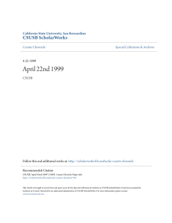 April 22nd 1999 - CSUSB ScholarWorks
