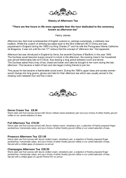 Take a look at the Afternoon Tea menu here