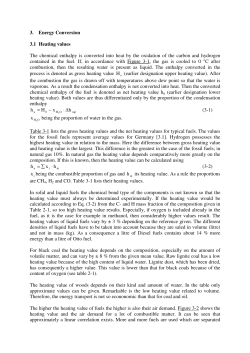 3. Energy Conversion 3.1 Heating values The chemical enthalpy is