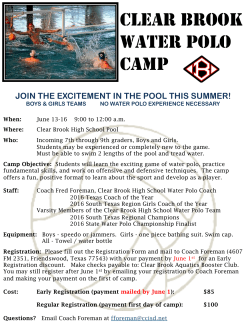 clear brook water polo camp