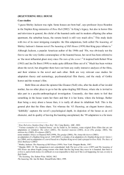 (RE)ENTERING HILL HOUSE Case studies - UvA-DARE