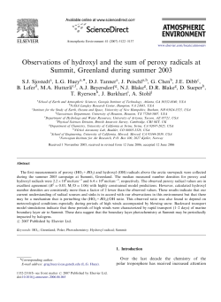 Observations of hydroxyl and the sum of peroxy radicals at Summit