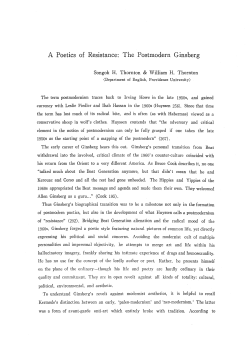 A Poetics of Resistance: The Postmodern Ginsberg - S
