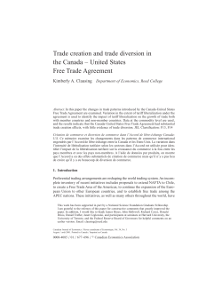 Trade creation and trade diversion in the Canada – United States