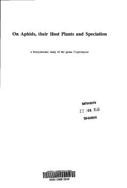On Aphids, their Host Plants and Speciation