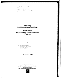 Reducing Residential Crime and Fear: The Hartford Neighborhood