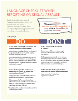 LANGUAGE CHECKLIST WHEN REPORTING ON SEXUAL ASSAULT