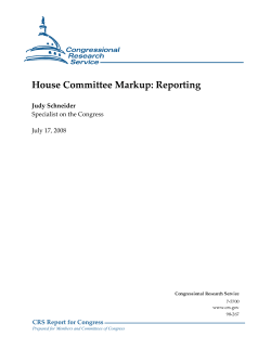 House Committee Markup: Reporting