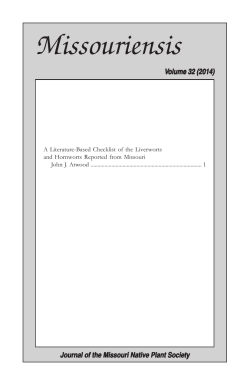 Missouriensis Volume 32 - Missouri Native Plant Society