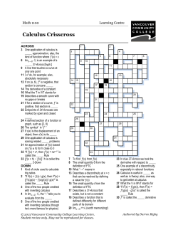 Calculus Crisscross