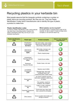 a Guide to Recycling Plastics in your Kebside Bin