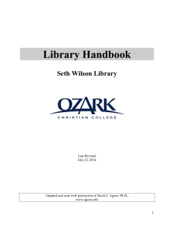 Library Handbook - Ozark Christian College