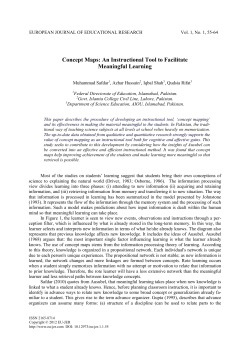 Concept Maps: An Instructional Tool to Facilitate Meaningful Learning