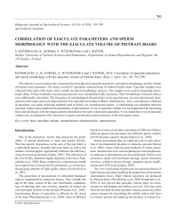 Correlation of ejaCulate parameters and sperm morphology with the