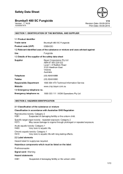 Brumby 480 Fungicide SDS - Bayer Crop Science Australia