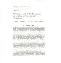 Chapter 15. Nitrogen Models at the Community Level: plant animal