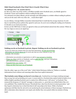 Didn`t Read Facebook`s Fine Print? Here`s Exactly What It Says The