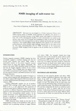 NMR iltlaging of salt-water ice - International Glaciological Society