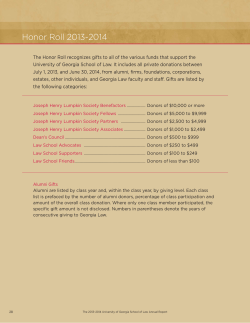 Honor Roll 2013-2014 - University of Georgia School of Law